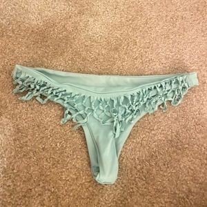 Diane’s turquoise cheeky bikini bottoms